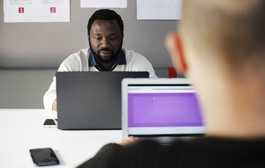 men working in office